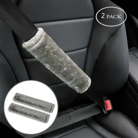 702029286983 AMOOCA Fur Seatbelt Cover Car Airplane Seat Belt #2