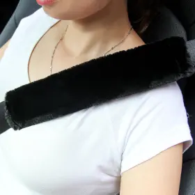 702029287003 AMOOCA Fur Seatbelt Cover Car Airplane Seat Suv