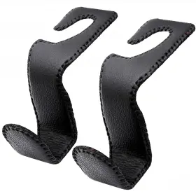 Eldhus 633085623446 Headrest Hooks For Purses And Bags 2 Pack Car Seat Black