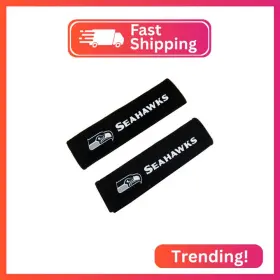 Fremont Die 96714b Nfl Seattle Seahawks Seat Belt Pads 10 Inch X 2.5 Pack Of 2