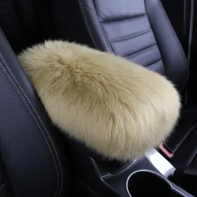 Frienda Ck-frienda-7079 Furry Armrest Cover Auto Center Console Car Soft Champagne