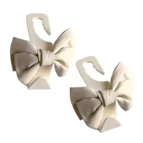Icyfond Icy9od 2pcs Car Seat Hooks Cute Bow Shaped Headrest For White