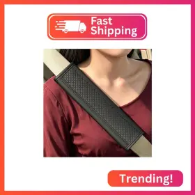 Javmoo J-hjt-blk-01 Seat Belt Pads Leather Covers More Comfort Driving Cushion Help