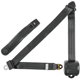 Jegs 70079 Seat Belt Retractable 3-point Push-button Release Black