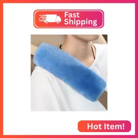 003-1P-BLU ROYAGO Wool Auto Seat Belt Cover Seatbelt Pad Fo