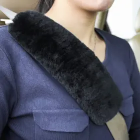 003-2P-BK ROYAGO Wool Auto Seat Belt Cover