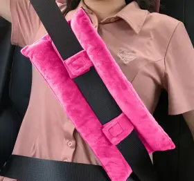 Skiyhon A-064 Seat Belt Pillow For Mastectomy 1 Count Pack Of Dark Pink