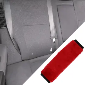 636939211981 X-AUTOHAUX Fur Car Seat Belt Cover Backpack Pad