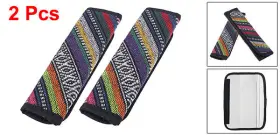 747709433592 X-AUTOHAUX Linen Car Interior Seat Belt Pad Mat #2