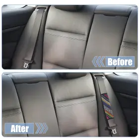 747709433592 X-AUTOHAUX Linen Car Interior Seat Belt Pad Mat #3