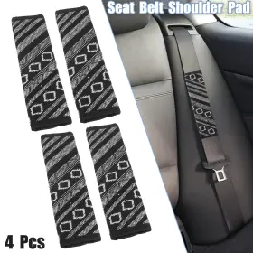 747709433660 X-AUTOHAUX Linen Car Interior Seat Belt Pad Mat
