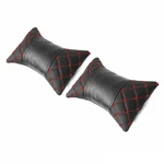 2x Car Seat Neck Pillow Head Shoulder Rest Pad Black With Red Pu Leather. Fixed Price $26.90.