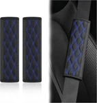 2pcs Car Seat Belt Cover Pads,leather Seatbelt Covers Protect Black/blue. Fixed Price $15.25.