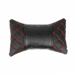 1x Car Seat Neck Pillow Head Shoulder Rest Pad Pu Leather Black And Red Stitches. Fixed Price $26.99.