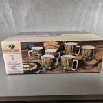 Set Of 6 Mossy Oak Break Up Infinity Green Camouflage Stoneware Coffee Mugs Nib. Fixed Price $24.88.