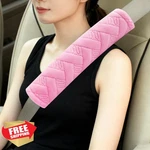 Amooca Seat Belt Covers Pink Braid Pattern Car Shoulder Pads 2-pack. Fixed Price $20.00.