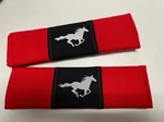 Universal Safety Belt Shoulder Straps Comfortable Cushion Red White. Fixed Price $12.99.