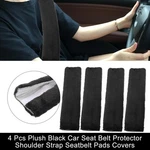4pcs Plush Car Seat Belt Protector Shoulder Strap Seatbelt Pads Cover Black. Fixed Price $13.79.