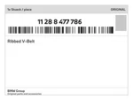 Genuine Bmw Ribbed V-belt 11-28-8-477-786 New. Fixed Price $38.99.