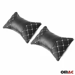 Omac Set96322-bs1 Car Seat Neck Pillow, Black & White Pu Leather. Fixed Price $26.90.