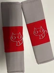 Universal Safety Belt Shoulder Straps Comfortable Cushion Red Silver Ca. Fixed Price $12.99.