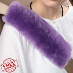Royago Purple Sheepskin Wool Seat Belt Cover Shoulder Pad Auto. Fixed Price $27.99.