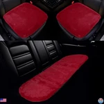 X Autohaux Shearling Wool Car Seat Cover Set - Luxurious Wine Red Front & Rear. Fixed Price $153.11.