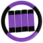 Fh Group Steering Wheel Cover And Seat Belt Pad Set Universal Fit, Purple. Fixed Price $28.90.