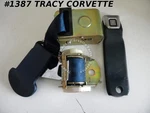 1974 Corvette Nos 345160 Right Gm Medium Blue Dual Retractor Seat Belt Assembly. Fixed Price $499.00.
